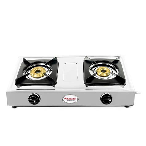 butterfly smart stainless steel 2 burner gas stove